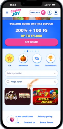 Find Mega Joker slot