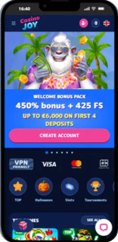 Visit the official Casino Joy website